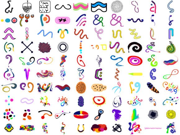 Abstract Basic Squiggle Shapes: Elevating Digital Design with Versatile Organic Elements