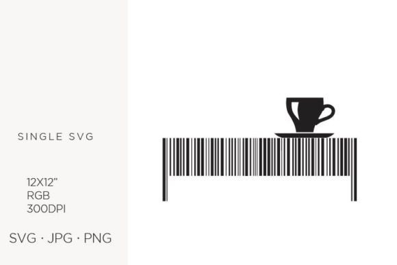 Barcode Coffee Cup Vector Design