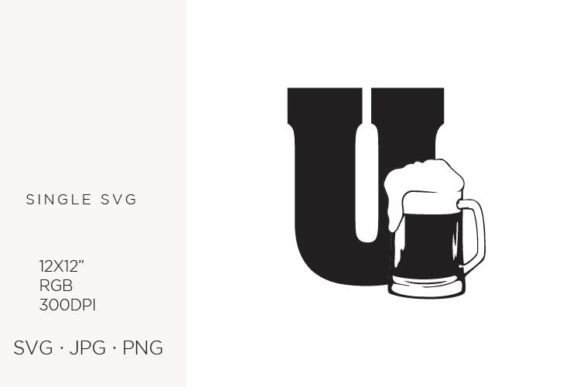 Big Glass of Beer, Letter U: A Bold Design Asset