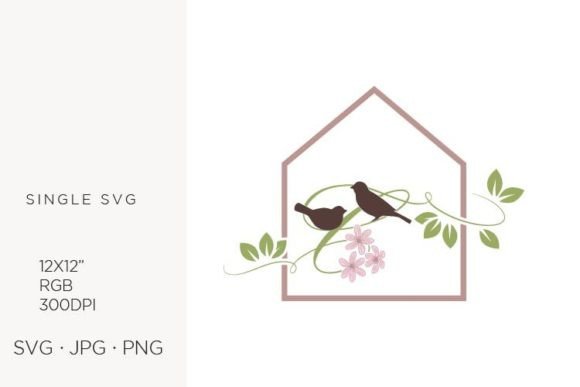 Birds Floral House, Letter C: Elevating Design with Precision Vector Art