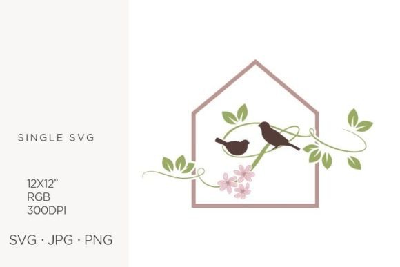 Birds Floral House Letter S: A Creative Vector Asset