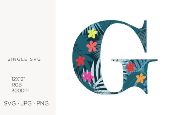 Elevating Brand Identity with Palm Leaves and Flowers Inside Letter Vector Art