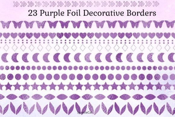 Elevating Digital Design with Borders - Purple Foil Clipart