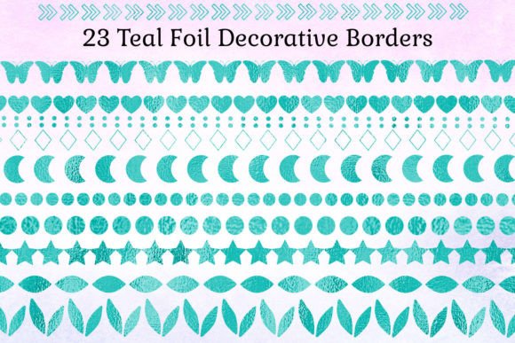 Enhancing Visual Identity with Borders - Teal Foil Clipart