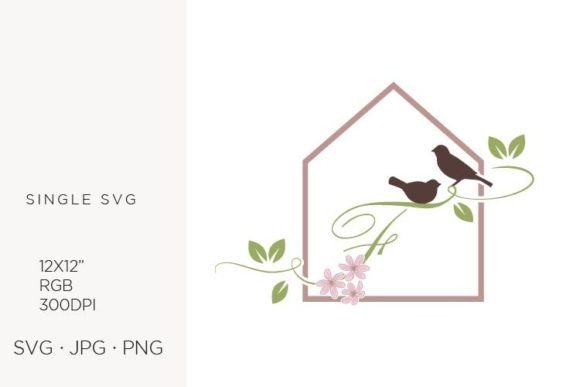 Evaluating the Birds Floral House Letter F Vector for Professional Design Workflows