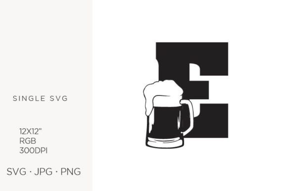 Integrating the Big Glass of Beer, Letter E Vector into Your Creative Workflow