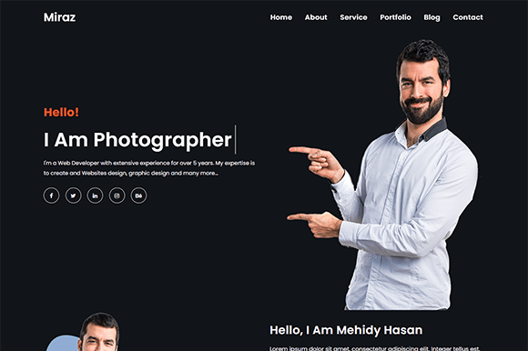Miraz Personal Portfolio Website Theme