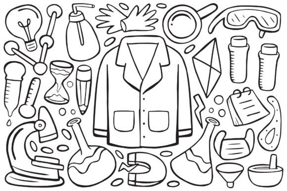 Science Doodle Vector Line Art 01 Overview