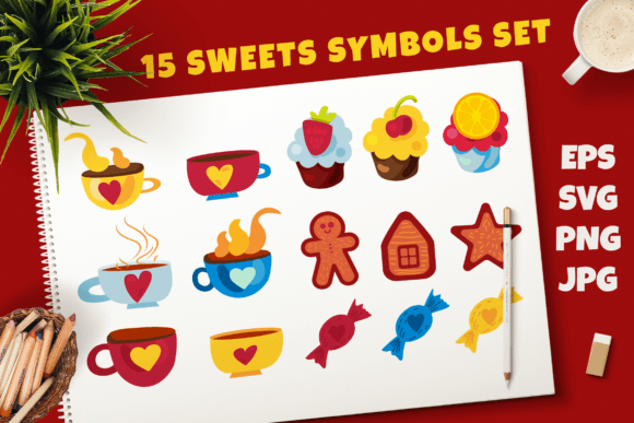Sweets Set: Elevating Digital Design with Cozy Cartoon Clipart